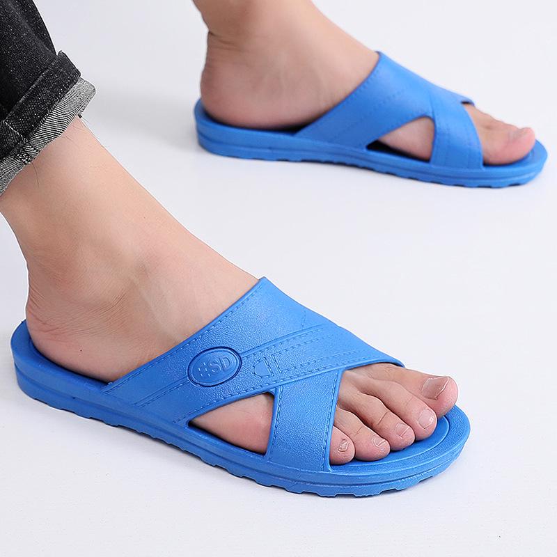 Pantofole Estive Morbide Antistatiche a X Blu e Bianche - Scarpe Protettive Comode Senza Polvere