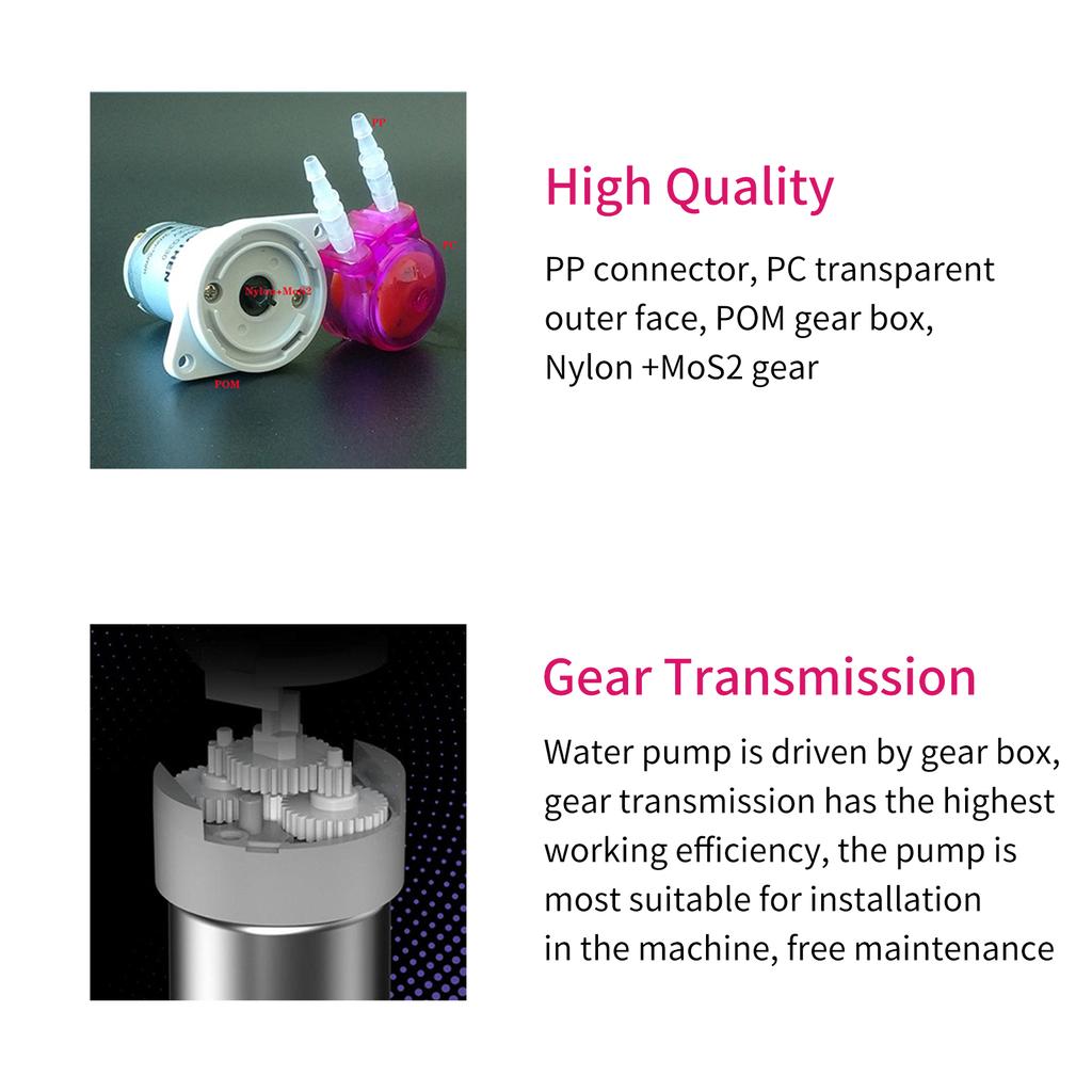 GROTHEN Peristaltic Pump Dosing Pump Mini Pump Liquid Self-priming Water Pump Silicone Tube for Aquarium Tank Lab Chemical Analy