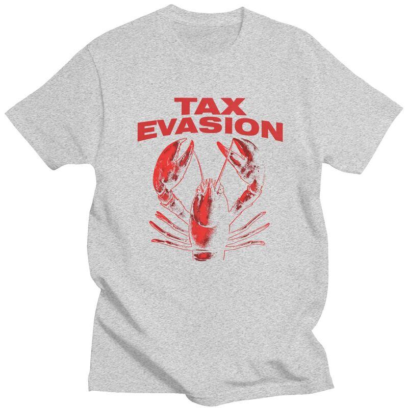 Men Funny Tax Evasion Lobster Meme Design T Shirts Summer Short Sleeve Pure Cotton Colthing Leisure Novelty Graphic Tee Tops