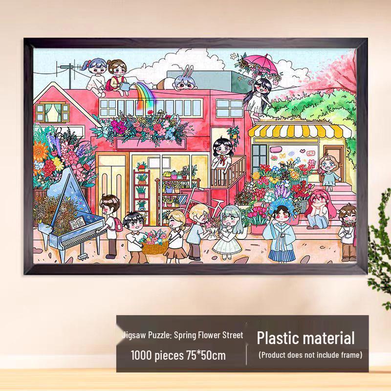 1000-Piece Challenging Plastic Puzzle for Adults – World Famous Paintings Edition with Original Illustrations for Relaxation