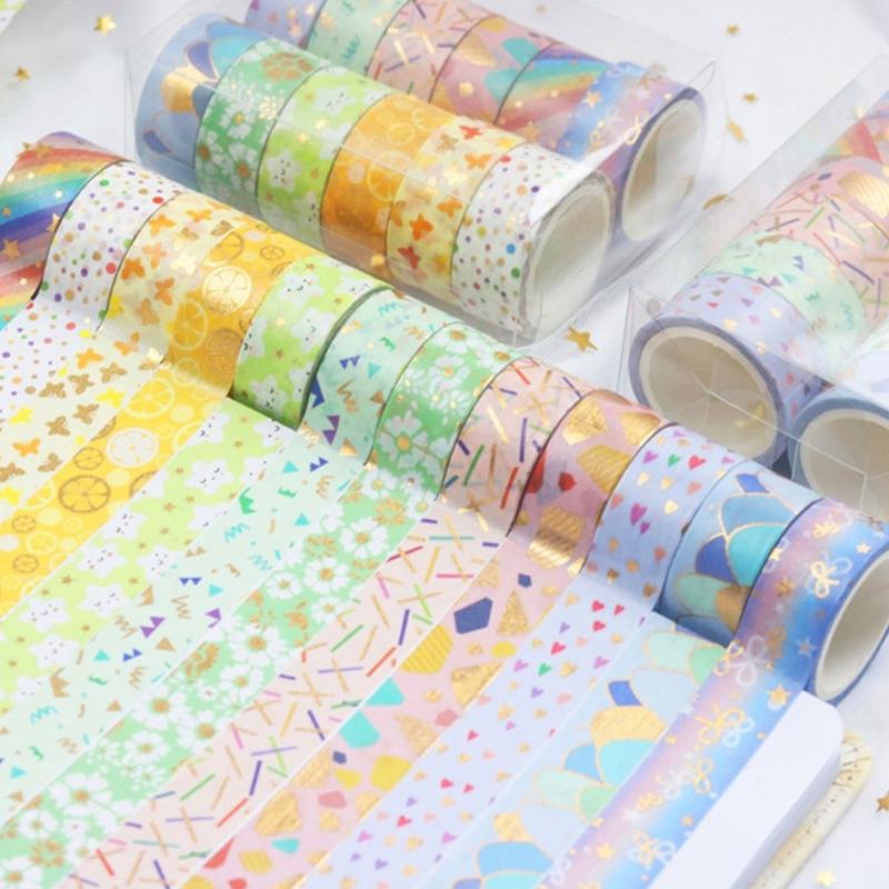 12Roll Decorative Tape Scrapbooking Decorative Tape for Journaling Notebook Planner Wrapping 15mmX3Meter Per Roll