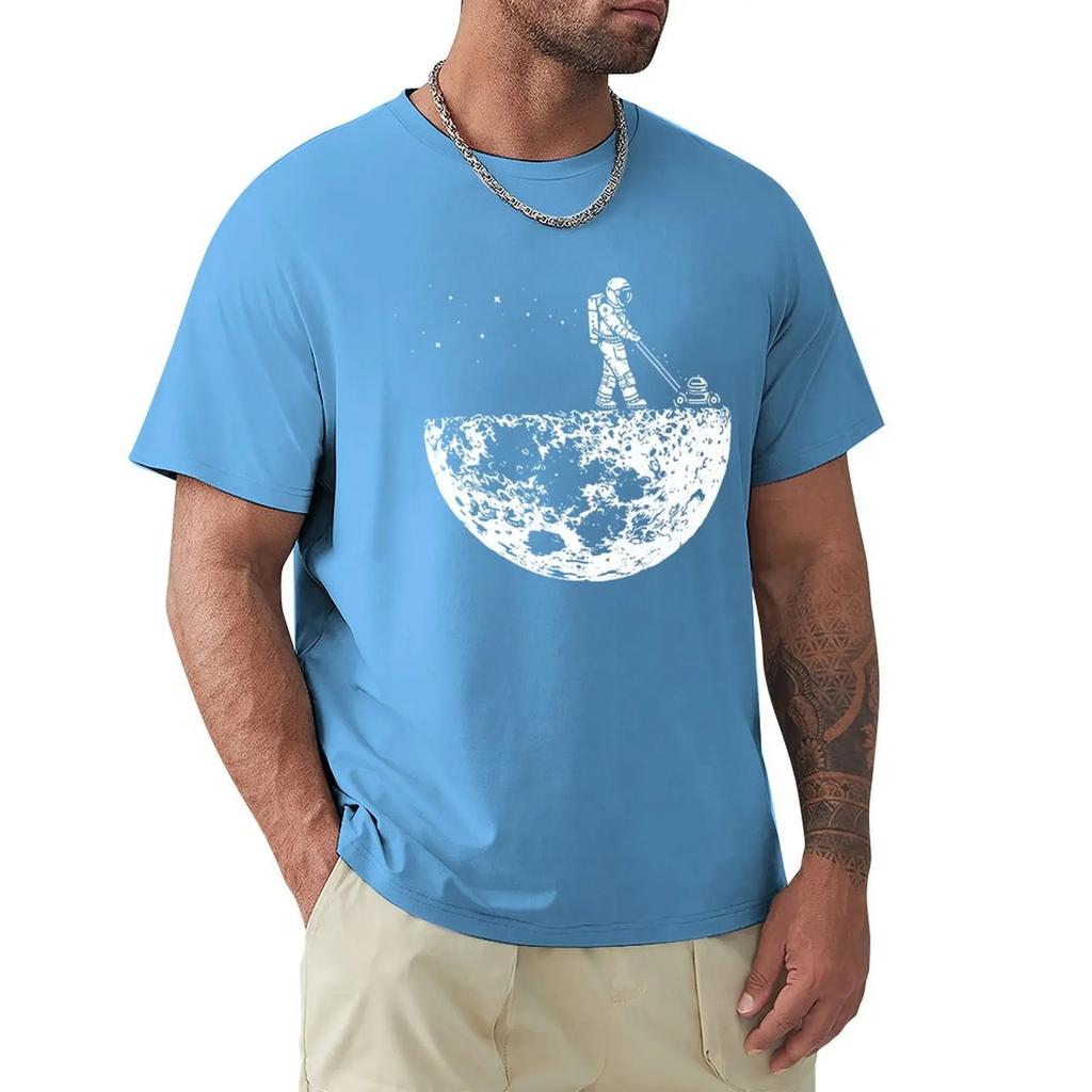 Astronauten schätzen die Mondumgebung Lustiger Druck T-Shirts Herren Locker Übergroße Kleidung Baumwolle Sommer Weiches T-Shirt Hip Hop T-Shirts