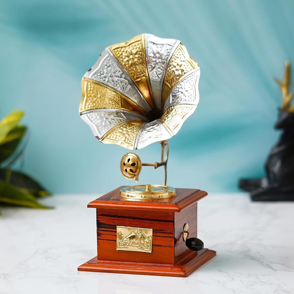 JaipurCrafts Premium Sparkle Square Gramophone Showpiece