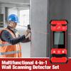 Multifunctional 4-in-1 Wall Scanning Detector Set Handheld Detection Instrument for Metal Rebar Wire Pipeline Wood Inside Wall