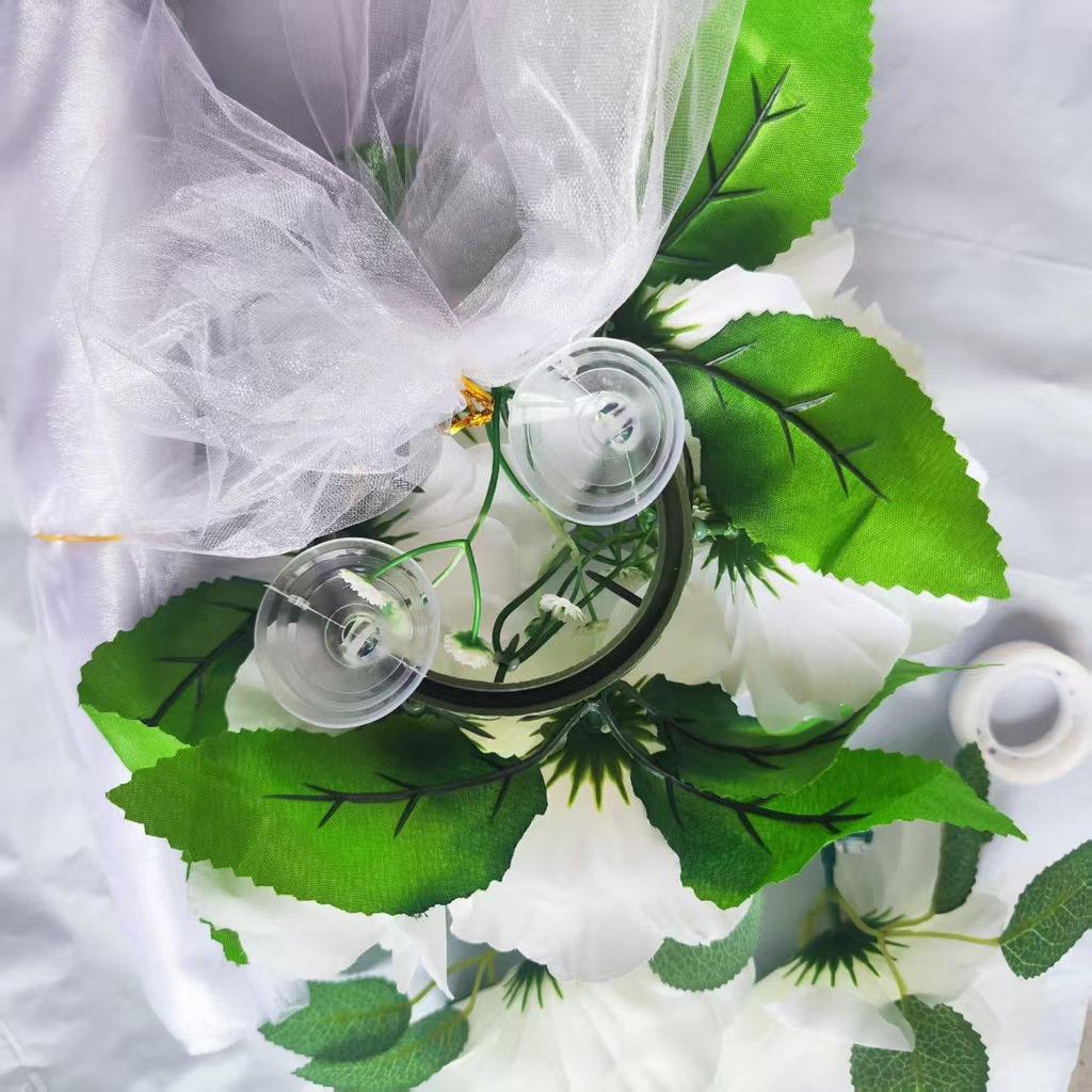 Wedding Car Decoration Artificial Flowers Stamen Leaves Silk Flower Fake DIY Pompoms Wedding Home Decoration Supplies