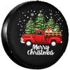 Merry Christmas Vintage Red Truck Spare Tire Cover Waterproof Winter Wheel Protector for RV SUV Camper Trailer