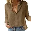Plus Size Women Casual Oversized Lapel Button Up Shirt Long Sleeve Top for Spring Fall