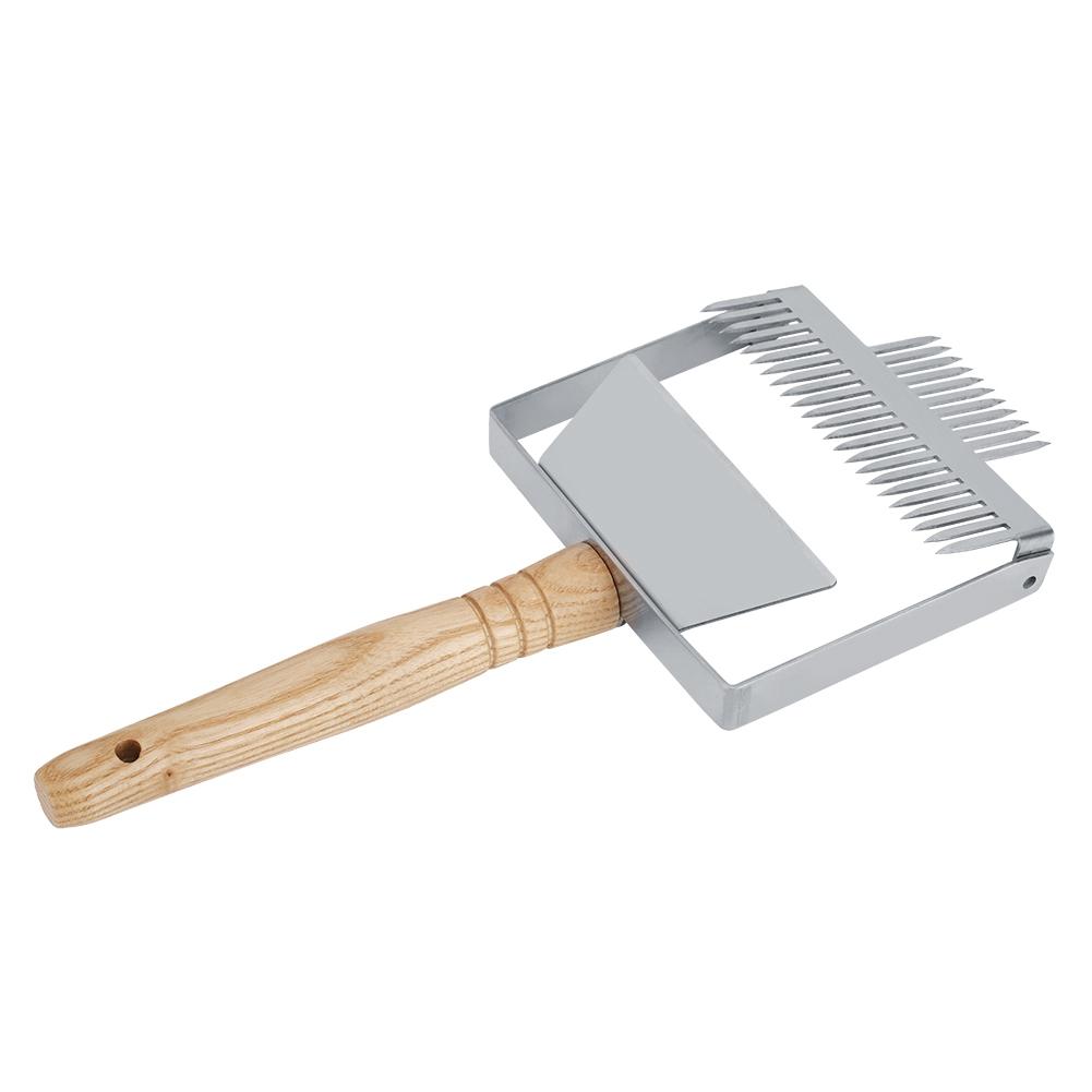 Stainless Steel Beehive Knife Scraper Beekeeping Uncapping Fork Tool Equipment with Wooden Handle