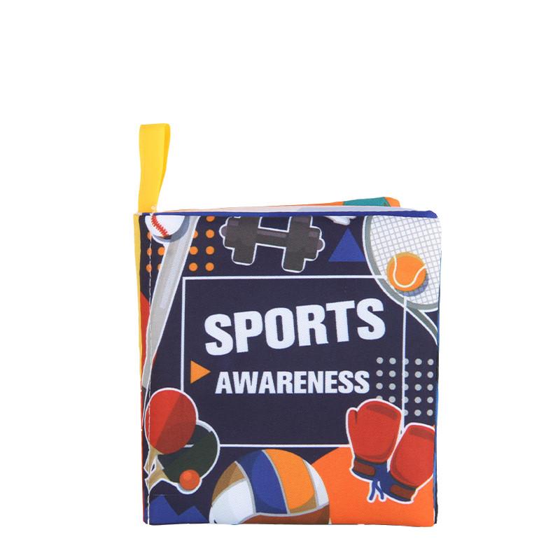

New Cross-border Early Education Tail Cloth Book Tearing Resistance Baby Cloth Book Infant Visual Training Baby Cloth Book Sports