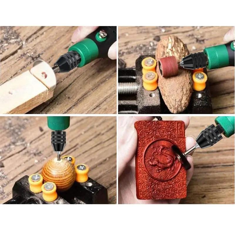 Mini Keyless Chuck Quick Change Electric Drill Bits Collet Converter Extension Screwdriver Chucks Adapter Fixture 1/4" Hex Shank