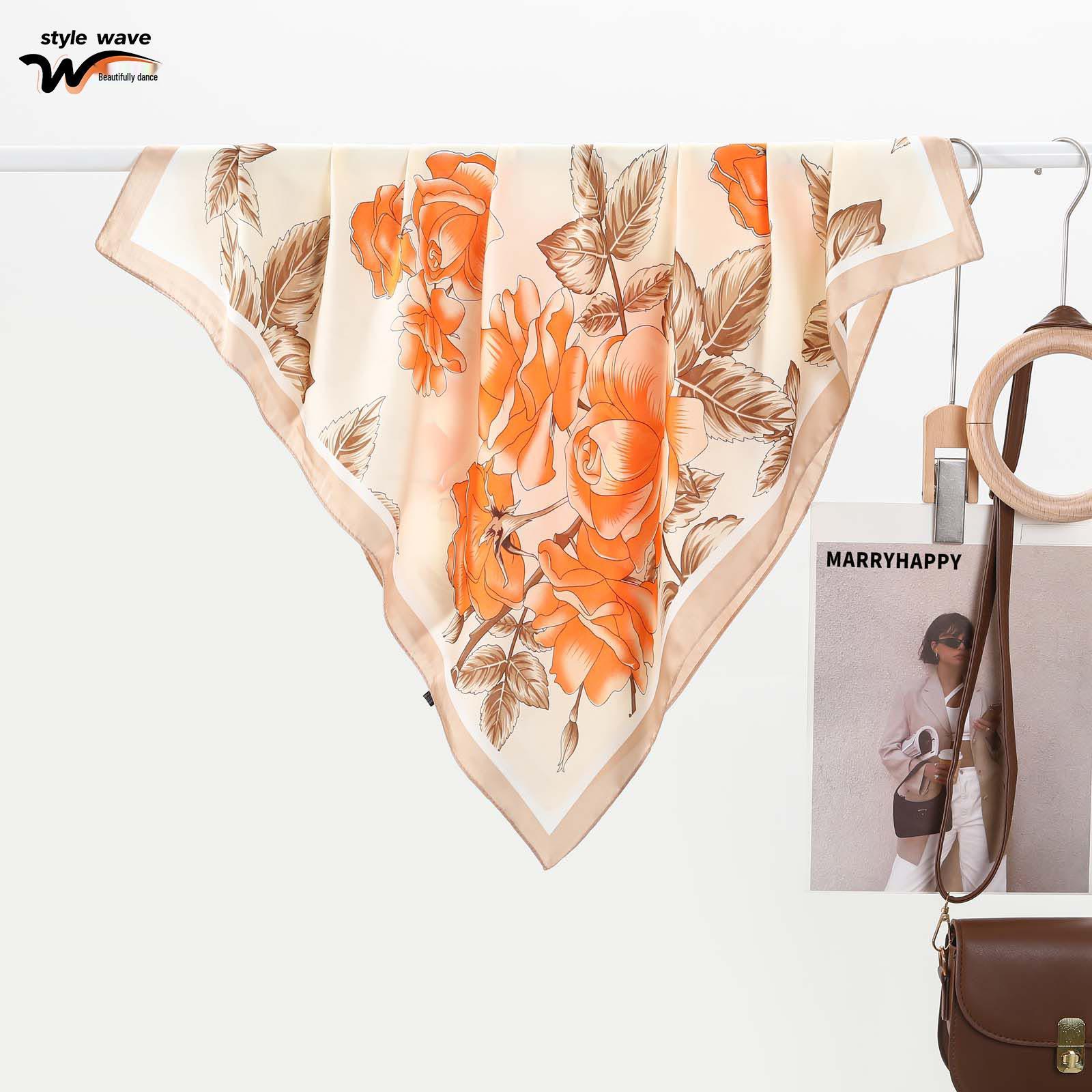 

Silk-Style Summer Print Scarf: Multi-functional Hair Band & Belt 70x70 cm