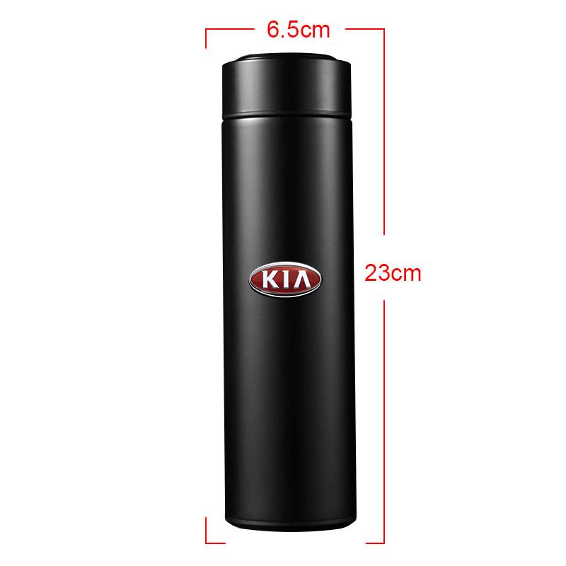 1 Stück Auto Smart Thermosflasche mit Temperaturanzeige Kaffeebecher Zubehör für KIA K5 K9 Sorento Ceed Sportage Carnival Stinger Forte Niro Cadenza