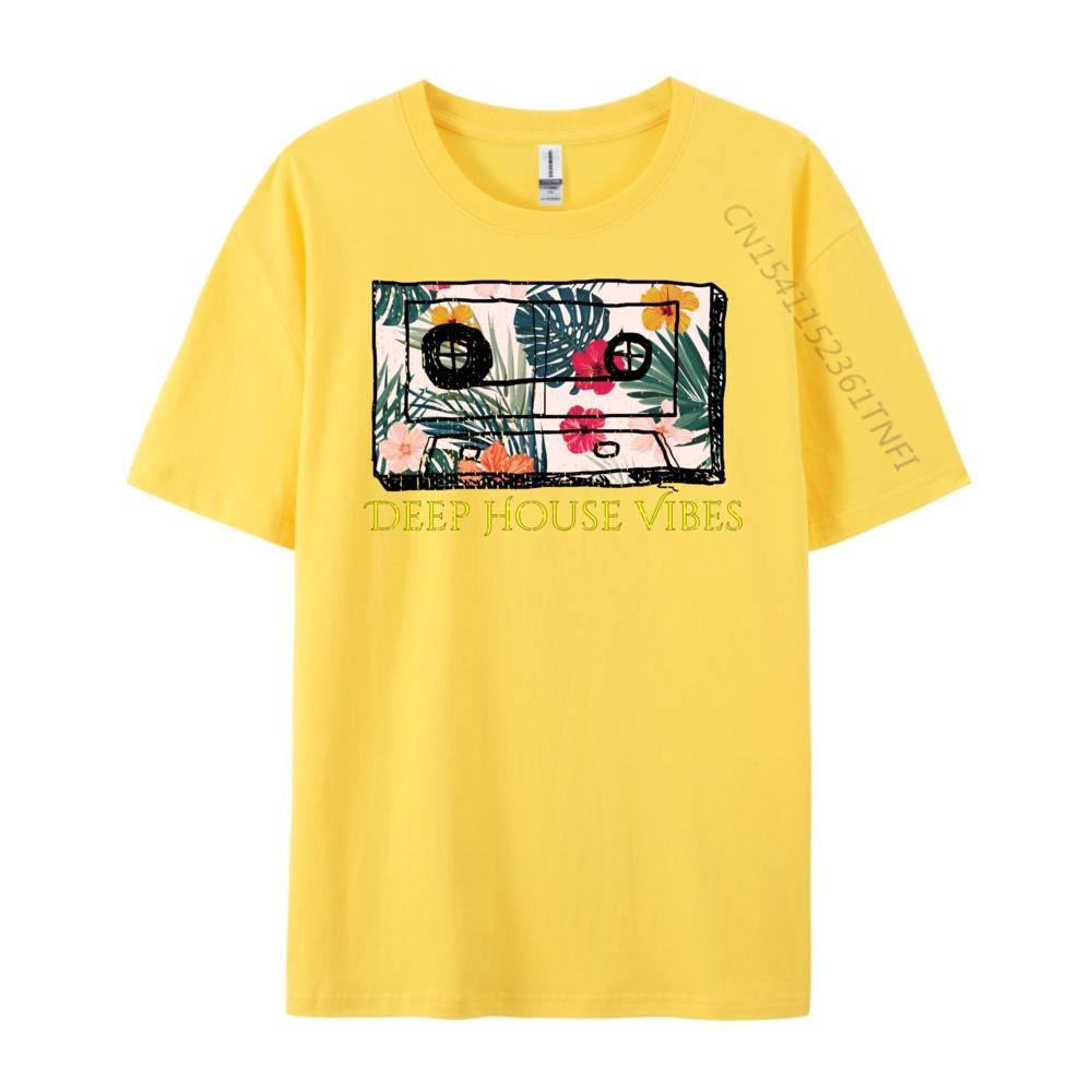 Deep House House Music Cassette Tape T Shirts For Men Original Mens TShirts Graphic Cotton Short Sleeve