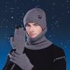 Warm Cap Winter Glove Cap Set Neck Warmer Solid Beanie Knitted Hat Gloves Scarf  Autumn/Winter