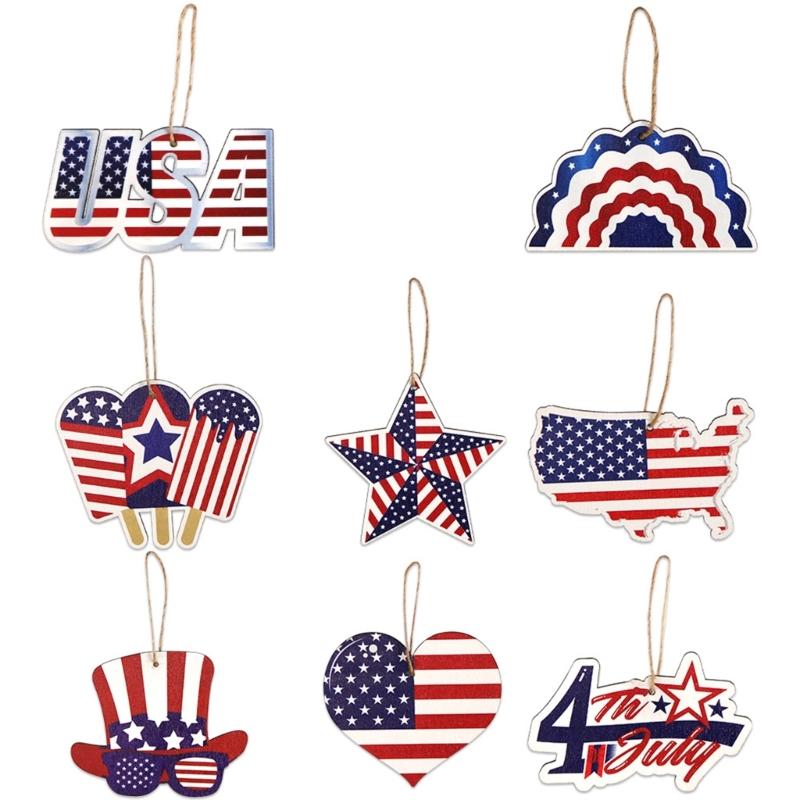 

9PCS Independence Day Star Ornament Decorative Pendant Perfect for Holiday Decors and Festival Atmosphere Enhancement 1