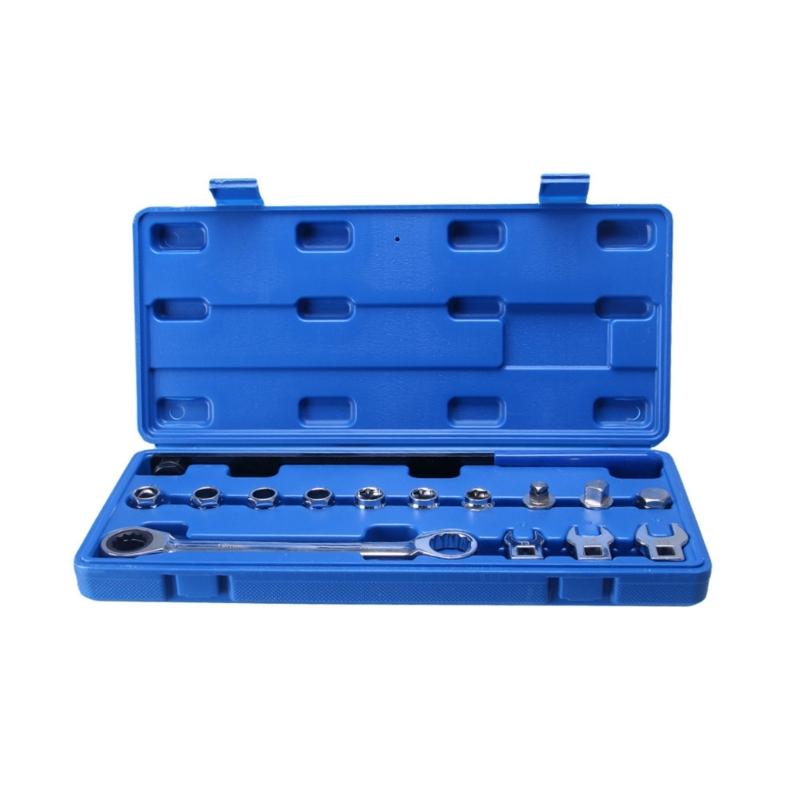 15Pieces Adjustable Serpentine Belt Tensioner Tool Kit Pulley Removal Wrench Tool for Automotive Repair and Maintenance