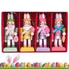 4Pcs Traditional Rabbit Wooden Nutcrackers 4 Inch Wooden Easter Nutcracker Figures for Spring Home Decor Collectible Gifts