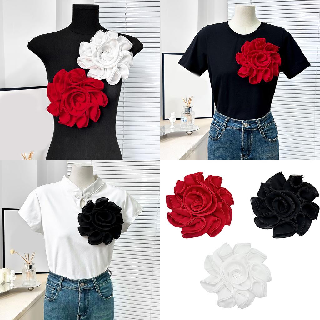 Elegant 3D Flower Patch Bridal Applique Soft Fashion Vintage Flower Brooches for Wedding Dresses and Evening Gowns
