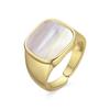 Ring - LUXENTER - Misau - White Mother of Pearl - 18 Carat Gold - Width 14.4 Mm