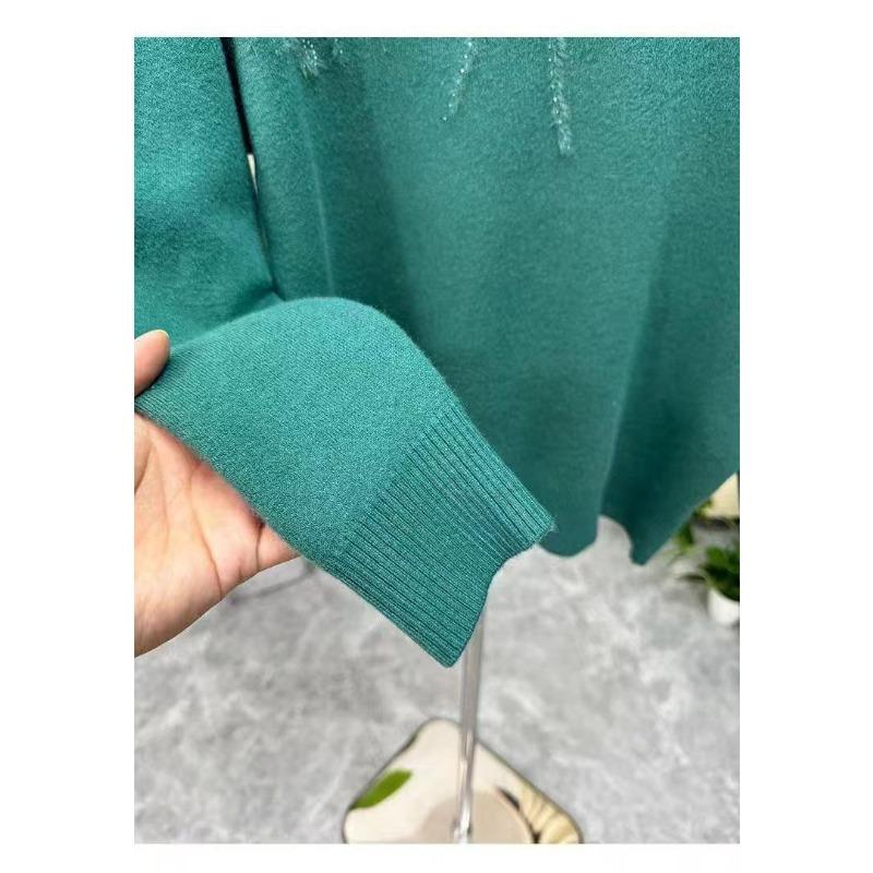 Winter Wear Velvet Thickened Sweater Middle-aged Derly Loose Fashionable Half Turtleneck Warm Bottoming Shirt Tops for Women