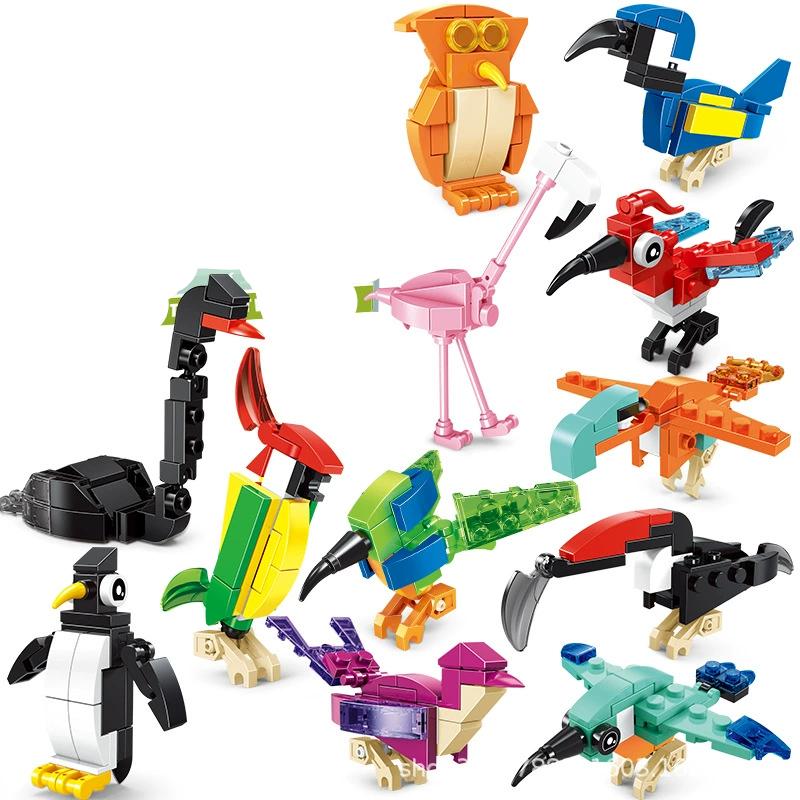 Funny Joy Insect Animals Figures Set Mini Building Blocks Toy Assembly 3D Constructor Micro Bricks For Kids Boys Present Plaything