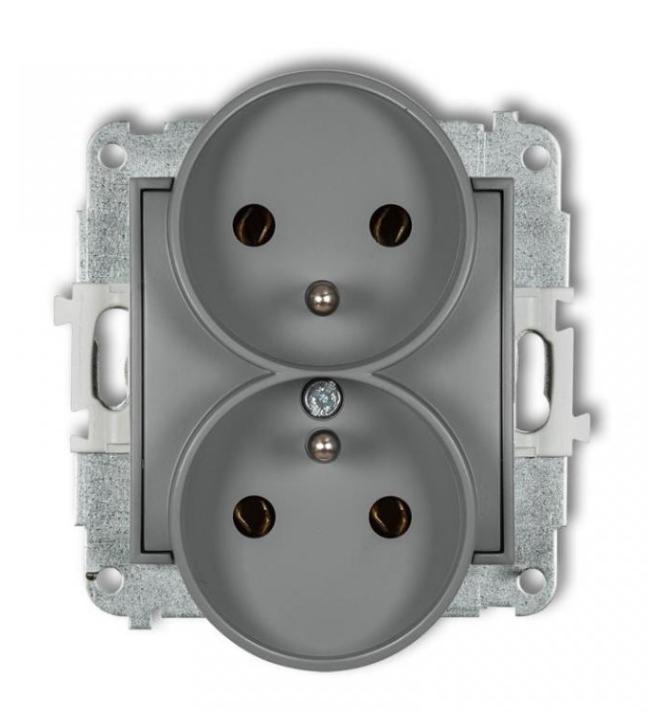 Mini Double Socket Z/U Matte Gray 27Mgpr-2Z