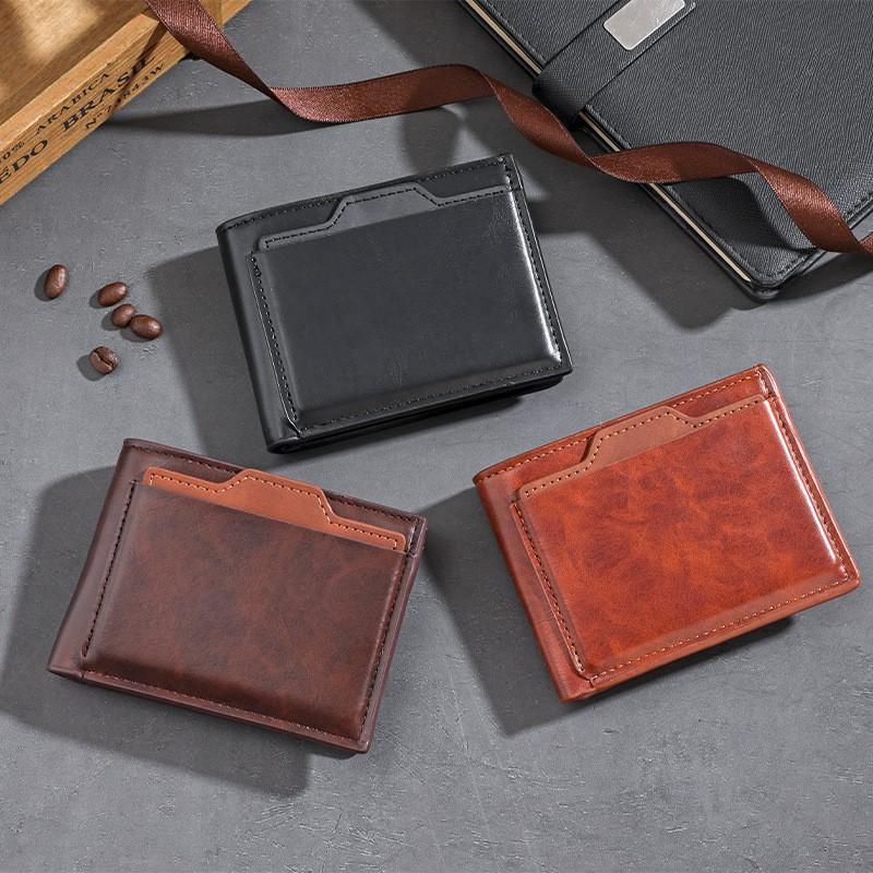 European American Minimalist Casual Men's Wallet With Large Capacity Multiple Card Slots Fashionable Short