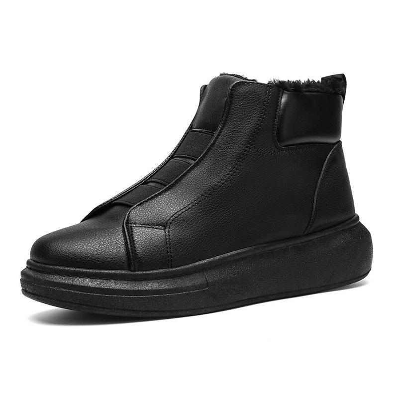 Winter new outdoor velvet warm cotton shoes comfortable round head retro British style casual shoes