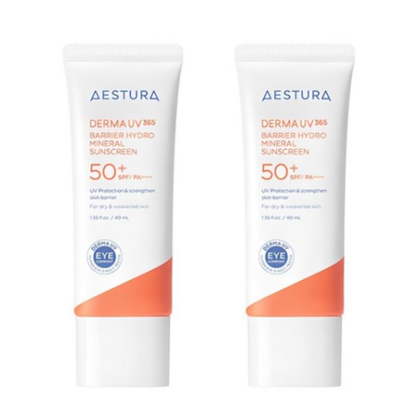 AESTURA Derma UV365 Barrier Hydro Mineral Sunscreen 40ml SPF50+ PA++++ 40ML X2