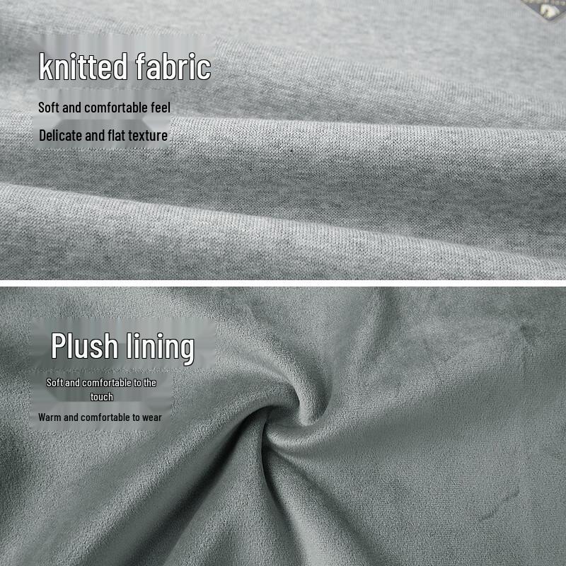 HLA Men's Fleece-Lined Warm Round Neck Knit Sweater