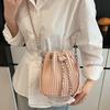 This Year, Niche Pleated Bags Are Popular, Women's 2025 New Spring and Summer Messenger Bags, Handbags, Korean Versatile Bucket Bags.