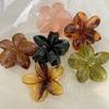 1/3PCS Women Laser Mermaid Princess Flower Shaped 8cm Large Brown Beige Lightweight Plastic Hair Clips Fashion Hair Accessories
