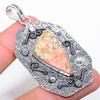Unakite Pierre Précieuse Fait Main Argent Sterling 925 Bijou Pendentif 2.56"