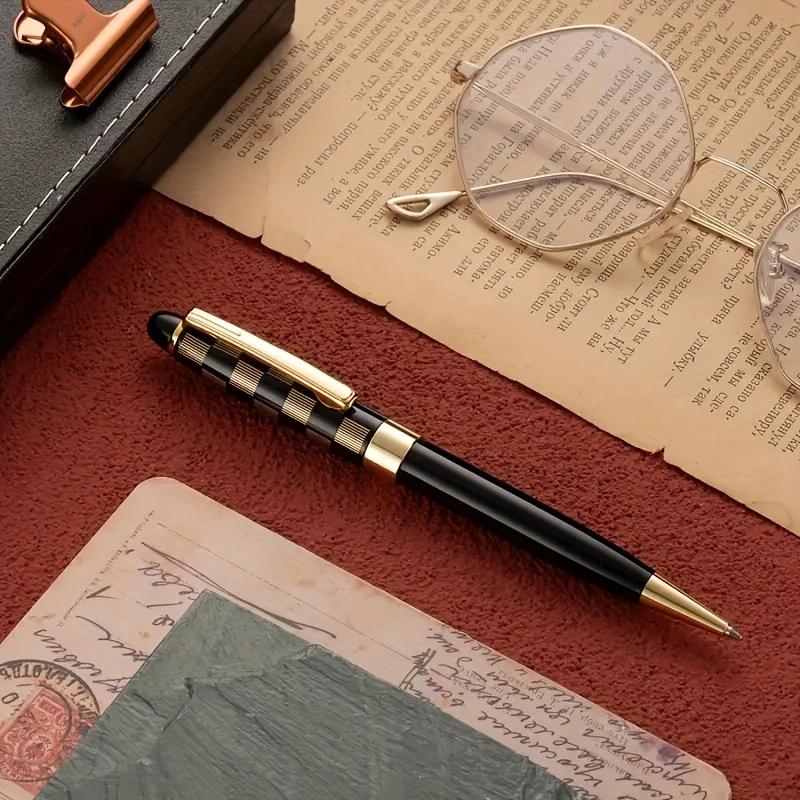 

Роскошная высококачественная металлическая вращающаяся шариковая ручка для бизнеса, ручка для ежедневного письма (черные чернила)