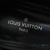 LOUIS VUITTON loafers Square toe with LV Metal logo black leather Women 37.5 Used