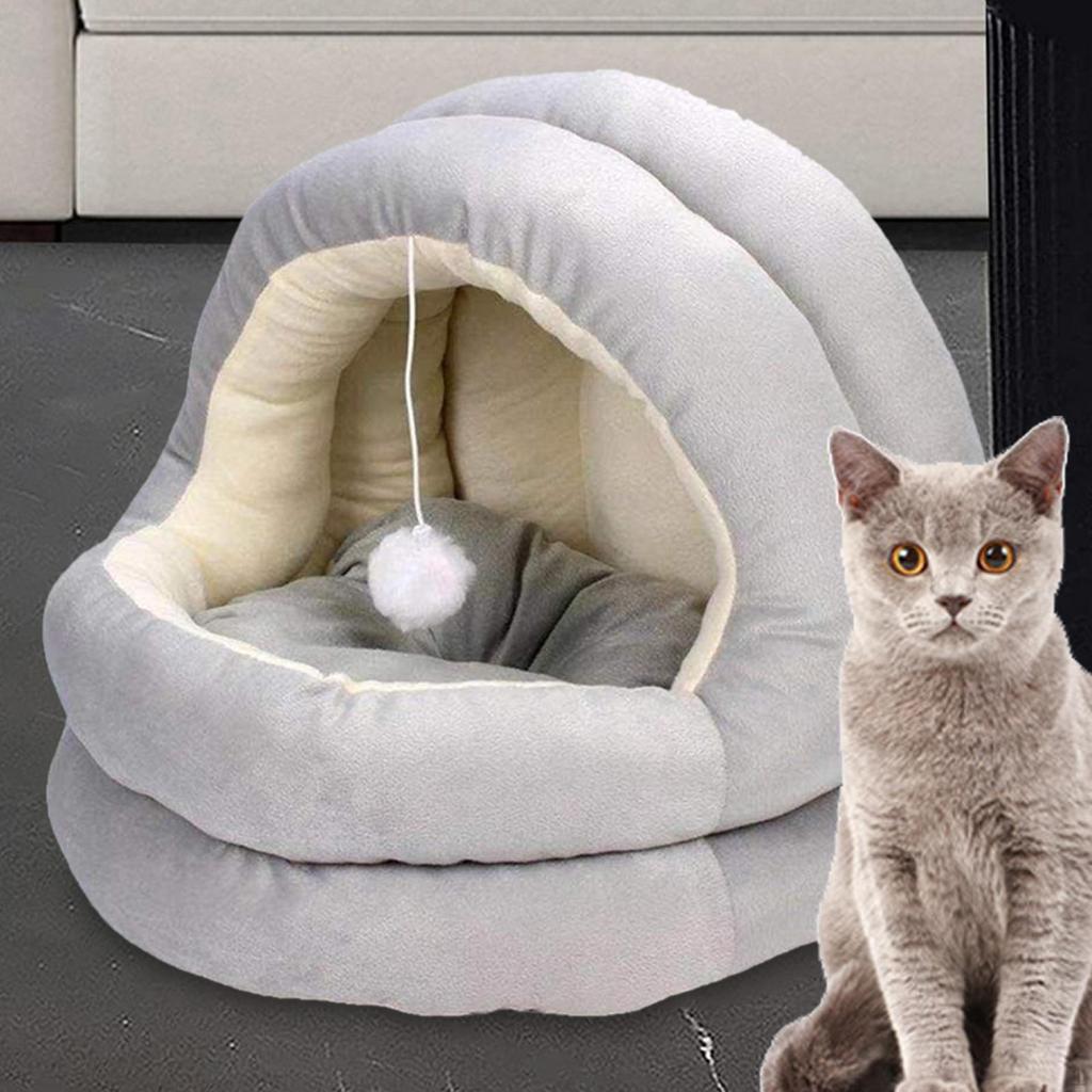 Cat Tent Bed for Indoor Cats or Small Dogs Machine Washable Super Soft with Removable Cushion