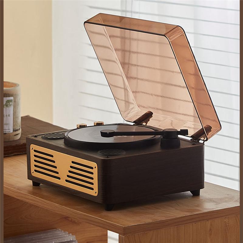 FORW-CD Player Retro Bluetooth 5.0 Stereo HIFI Audio Speaker Portable Desktop CD Player For Home