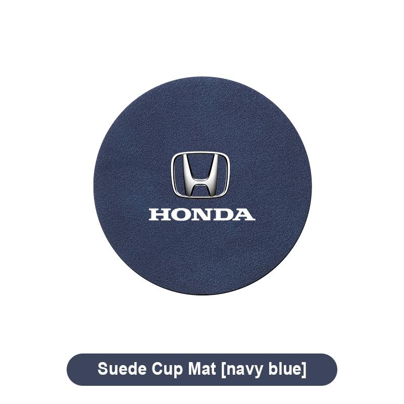 Suede Car Coaster Mat Water Cup Slots Non-Slip Pad for Honda Civic Accord CRV HRV Fit Jazz City Odyssey Jade Vezel CRX CRZ