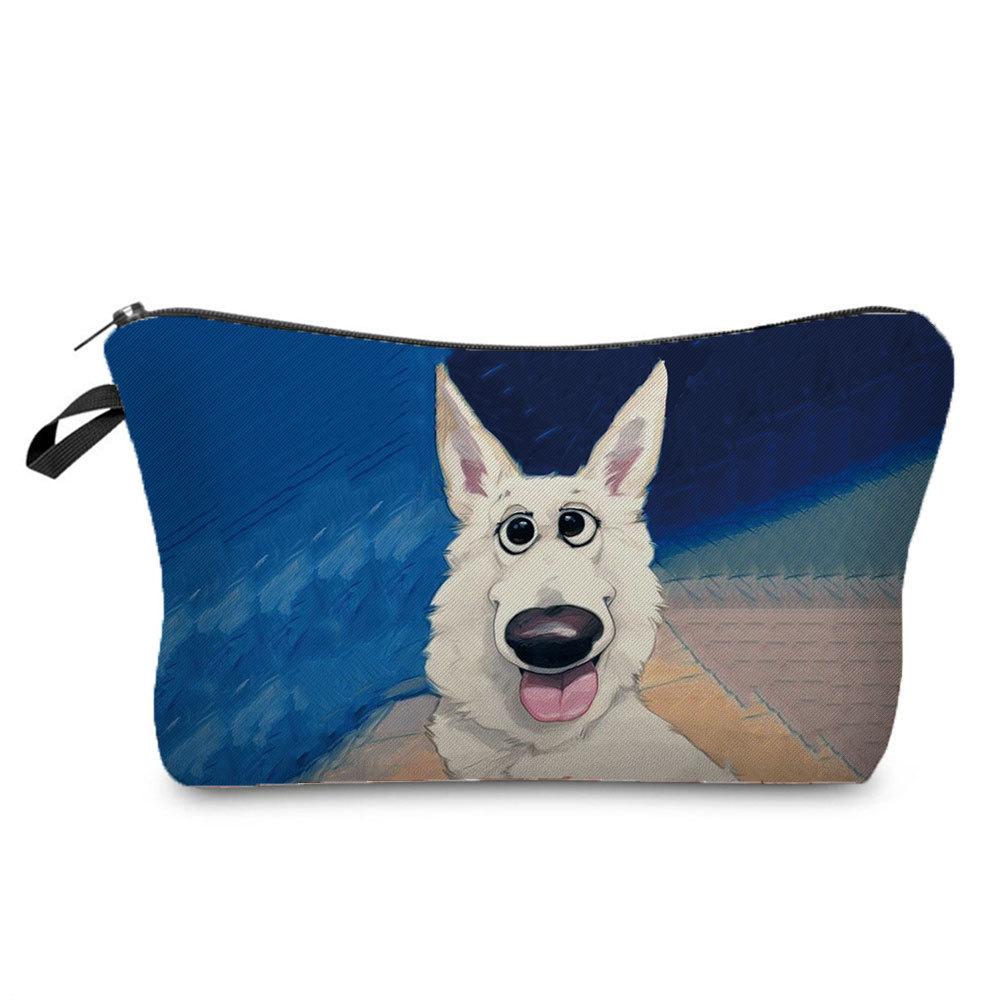 Women Dog Print Cosmetic Bag Toiletries Organize Travel Storage Case 6677
