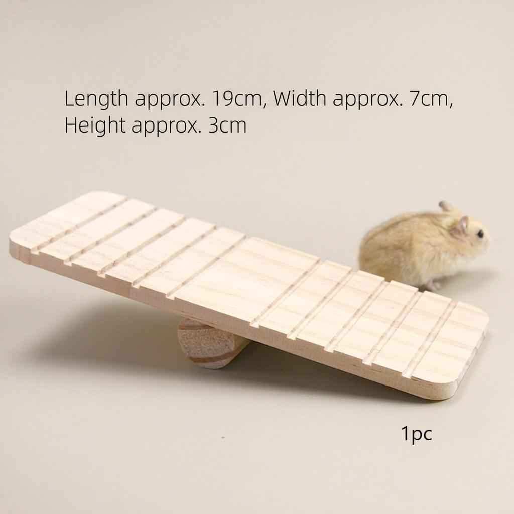 

Wooden Guinea Pig Seesaw Solid Wood Pet Hamster Wooden Bridge Chinchilla Toy Golden Bear Playing Supply Small Pet Cage Accessory 19x7x3cm