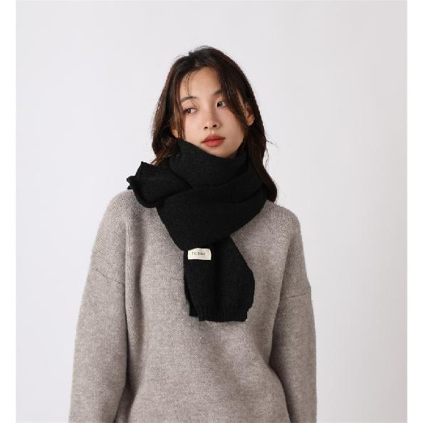 2024 New Solid Color Scarf Women'S Winter Thick Deer Plush Shawl Dual Purpose Couple Knitted Warm Scarf Versatile