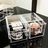 Transparent Crystal Multifunctional Lipstick and Jewelry Display Stand with Drawer