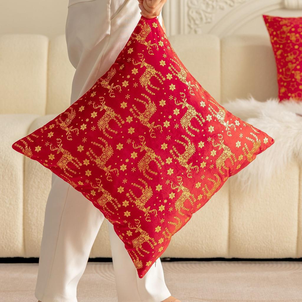 45X45Cm Christmas Tree Throw Pillow Cover Snowflake Plush Cushion Cover Christmas Party Decor Home Decorative Pillowcase