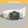 Mens Fashion Cross Flower Belt With Alloy Buckle And Studded Accents For Urban Style