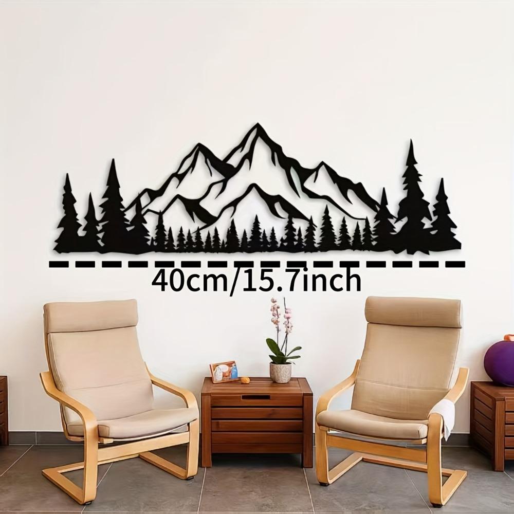 1pc Large Forest Metal Wall Art Nature Mountain Decor Modern Home Interior Natural Landscape Scene Housewarming Gift