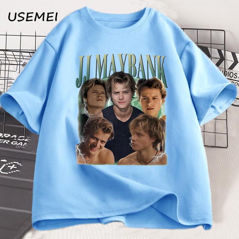 Tv Series Outer Banks T Shirt For Unisex Unisex Jj Maybank Graphics T Shirts Casual Cotton Short Sleeve Punk Tshirts Streetwear