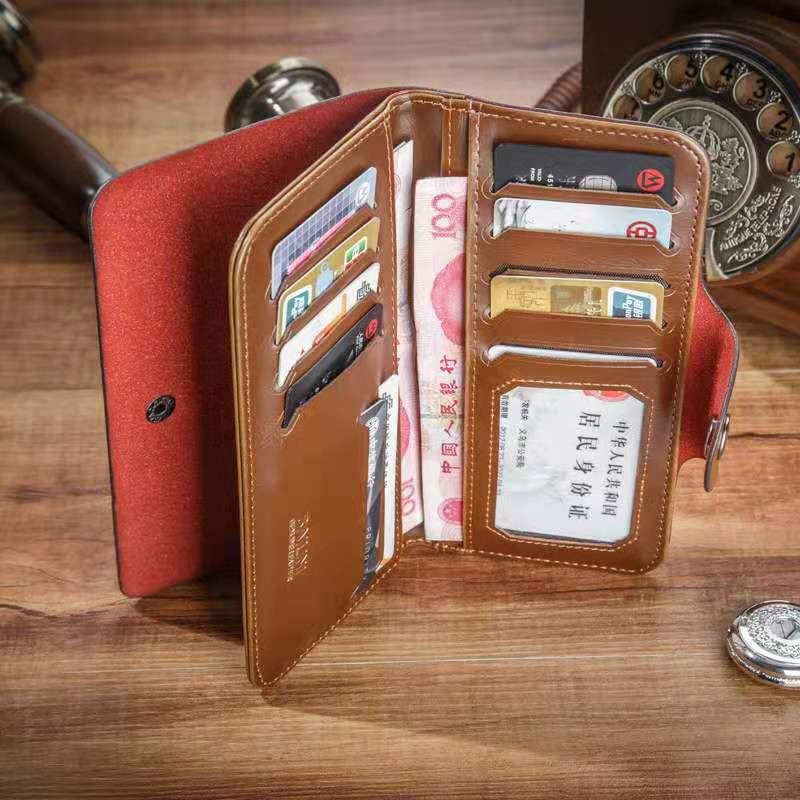 HUMERPAUL Мужской кошелек с несколькими слотами для карт Тонкий кошелек большой емкости — фото 6