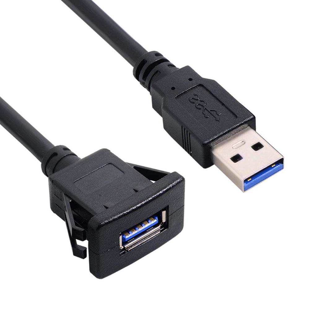cablecc 1m wasserdichtes USB 3.0-Verlängerungskabel mit Latch-Montage für das Armaturenbrett (Einzelner USB 3.0)