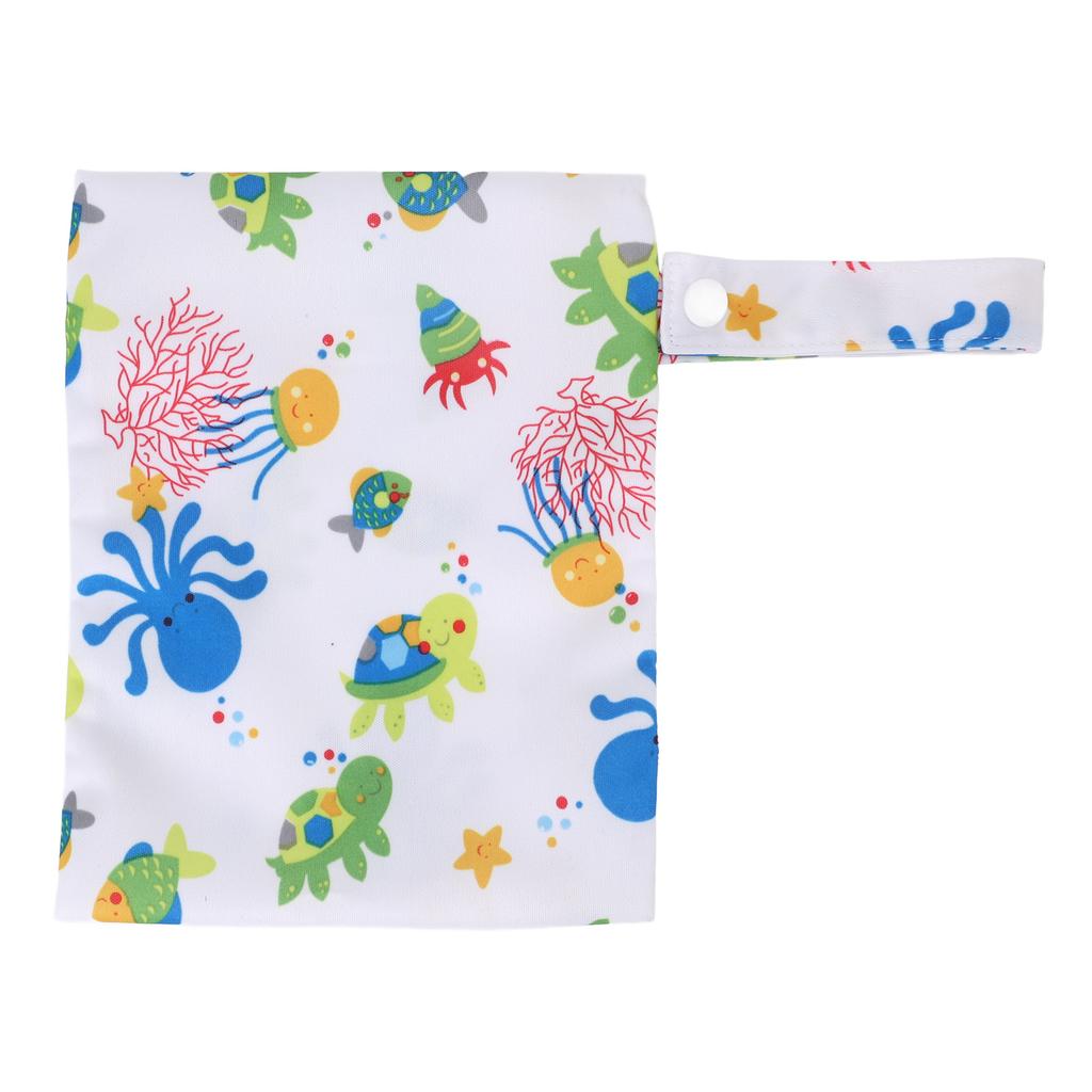 3pcs Wet Dry Bags for Diaper Bag Water Resistant Reusable Zipper Closure Snap Handle Printed Cloth Diaper Wet Dry Bags for Swimsuits Wet Clothes B17