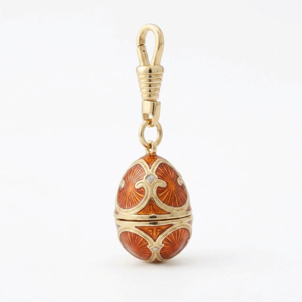 Egg Shaped Enamel Egg Pendant Copper Material Vintage Egg Necklace Zodiac Locket Necklace Women